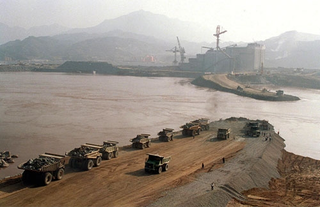 Amid controversy, work progresses on the Three Gorges Dam.